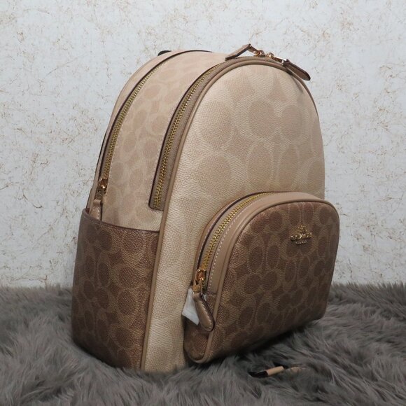 Coach Signature Colorblock Court Backpack (Sand) main image 5